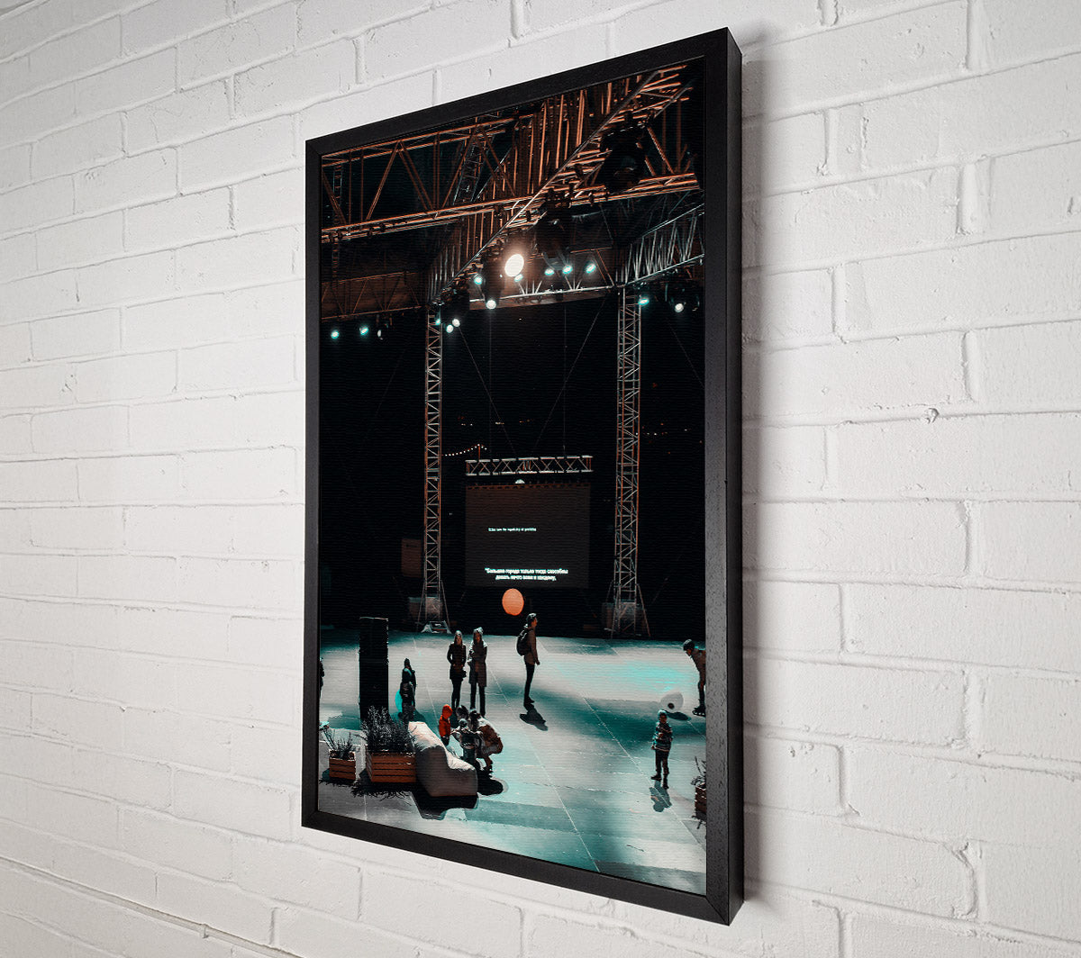 Teal Stage Lights Canvas Wall Art