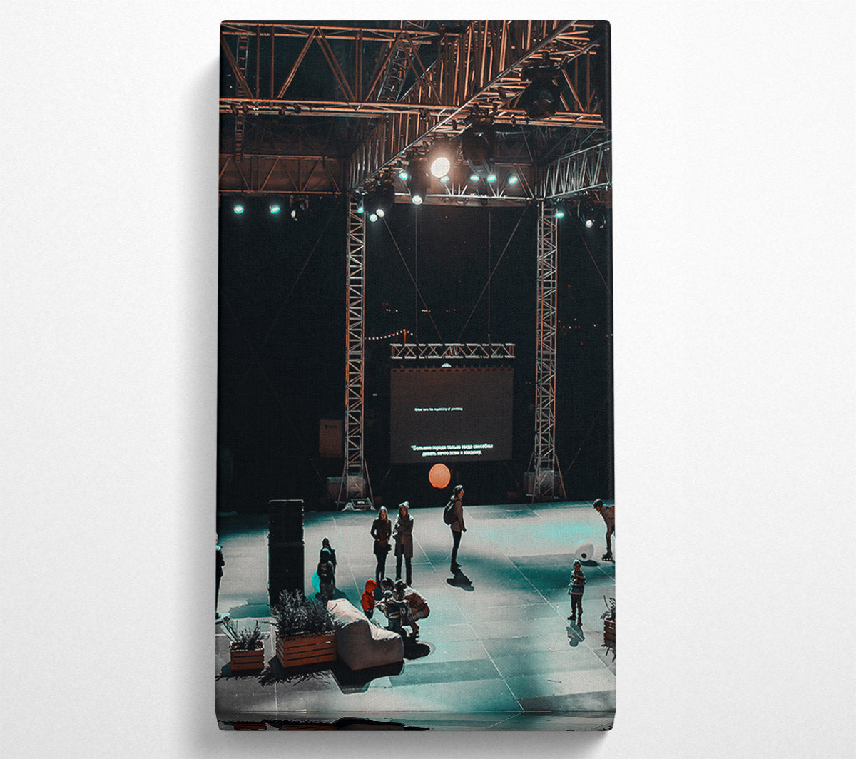 Teal Stage Lights Canvas Wall Art