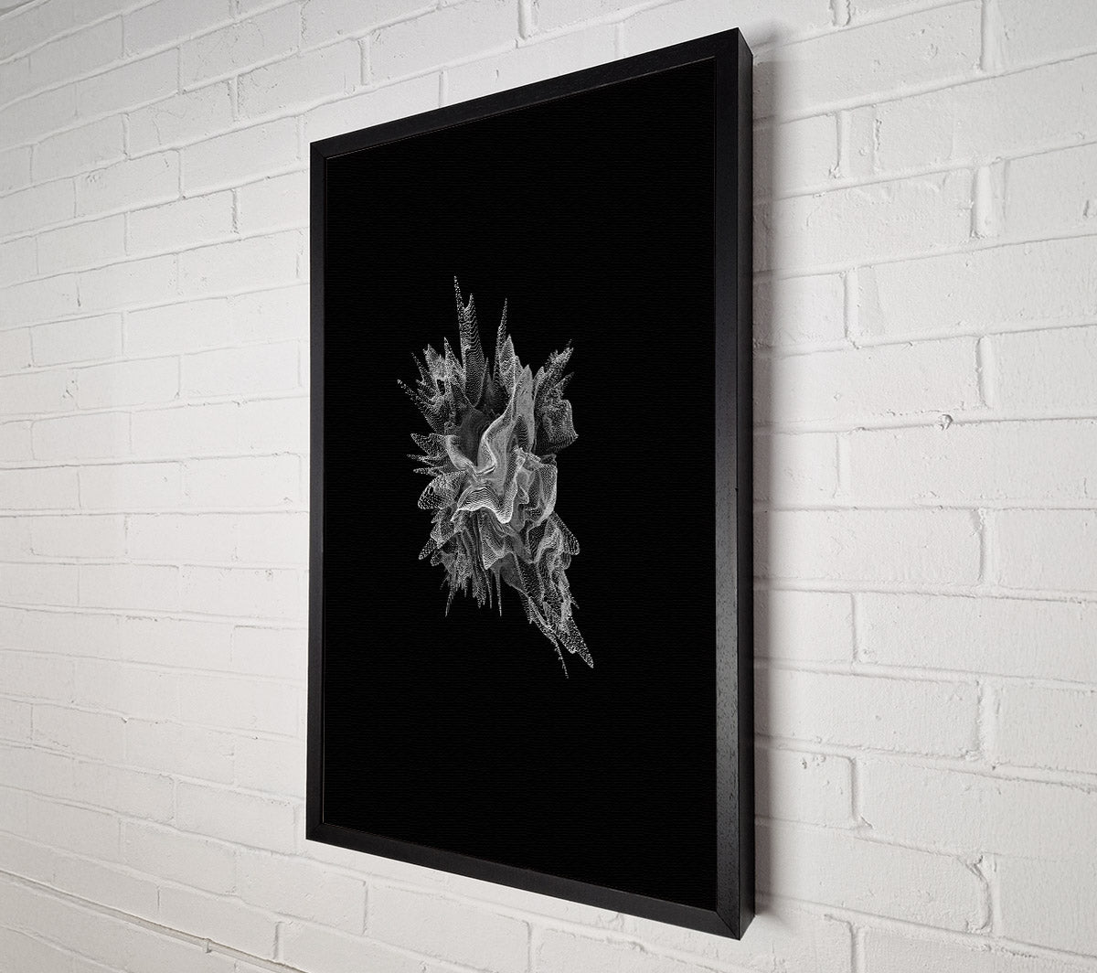 White Digital Burst Canvas Wall Art