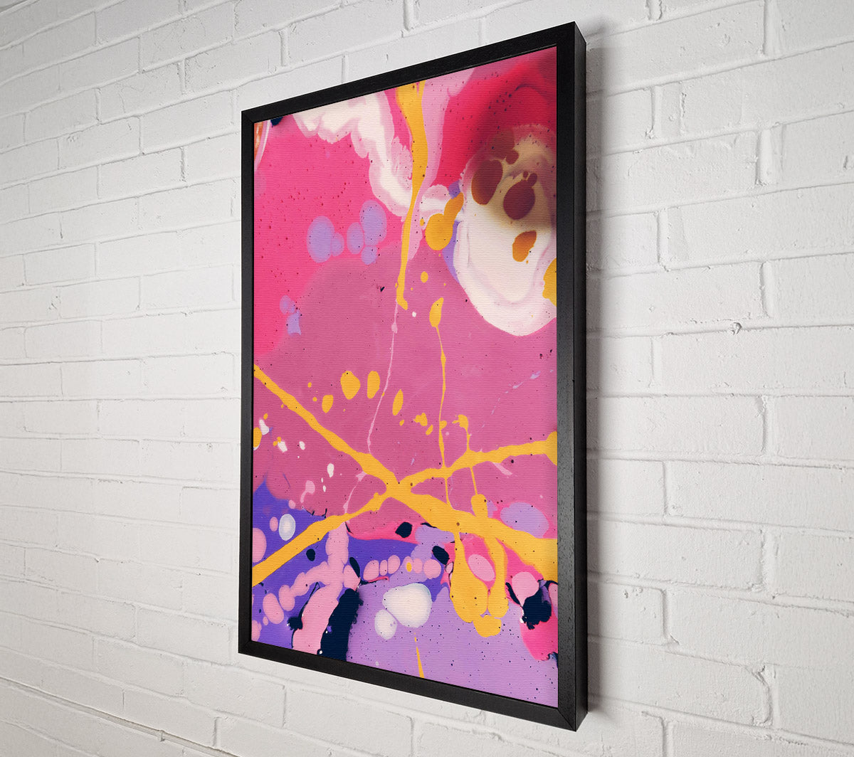 Pink And Yellow Abstract Canvas Wall Art