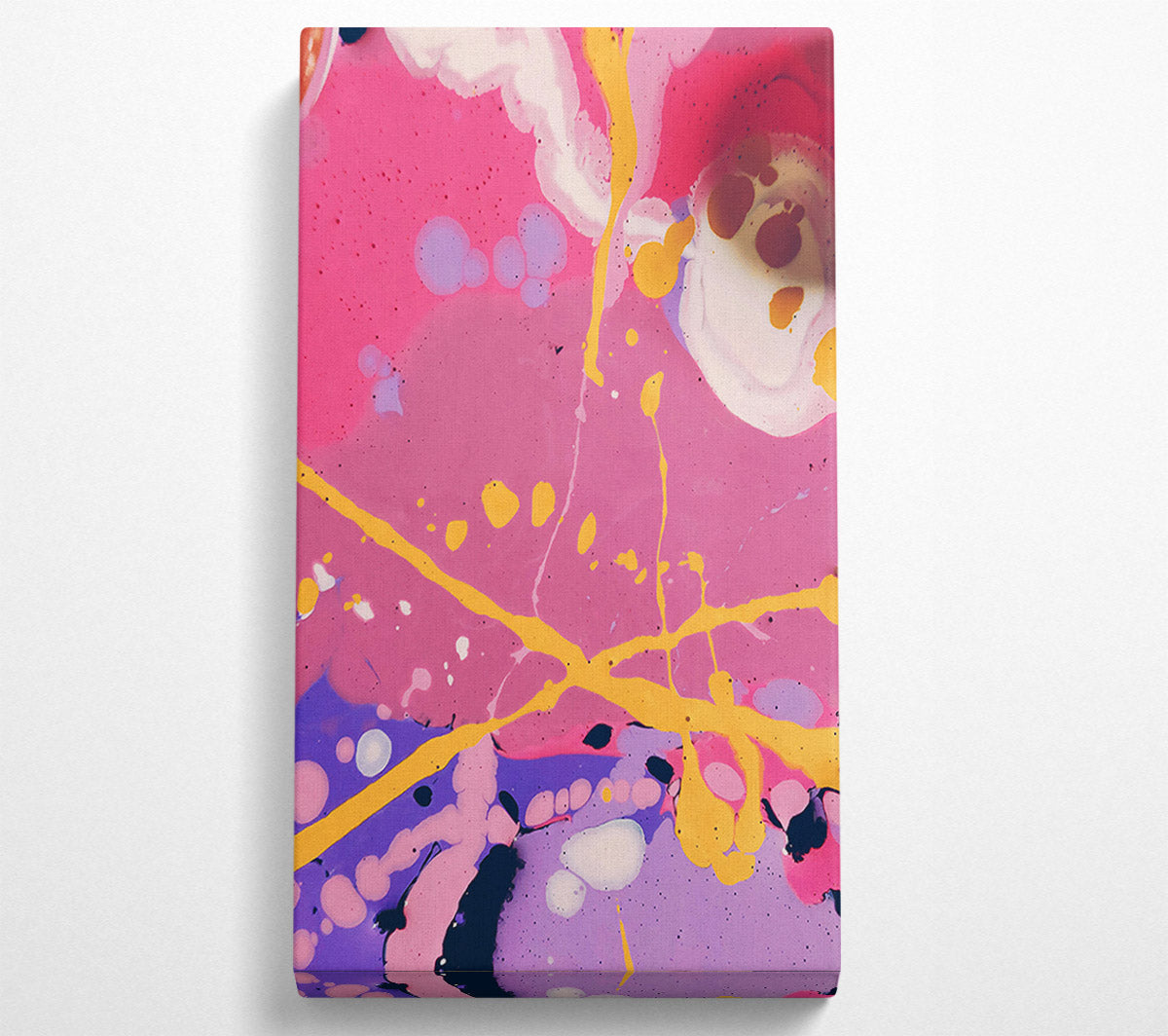 Pink And Yellow Abstract Canvas Wall Art