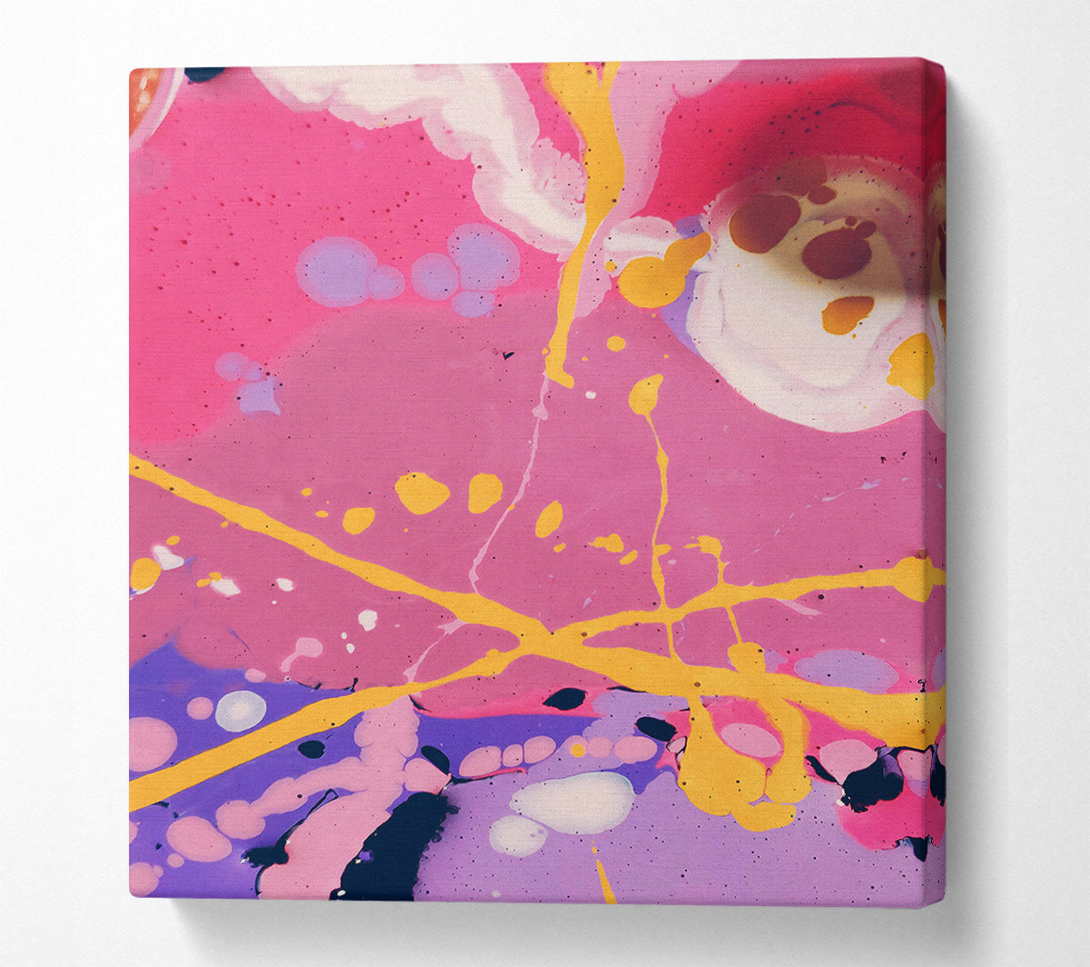 Pink And Yellow Abstract Canvas Wall Art