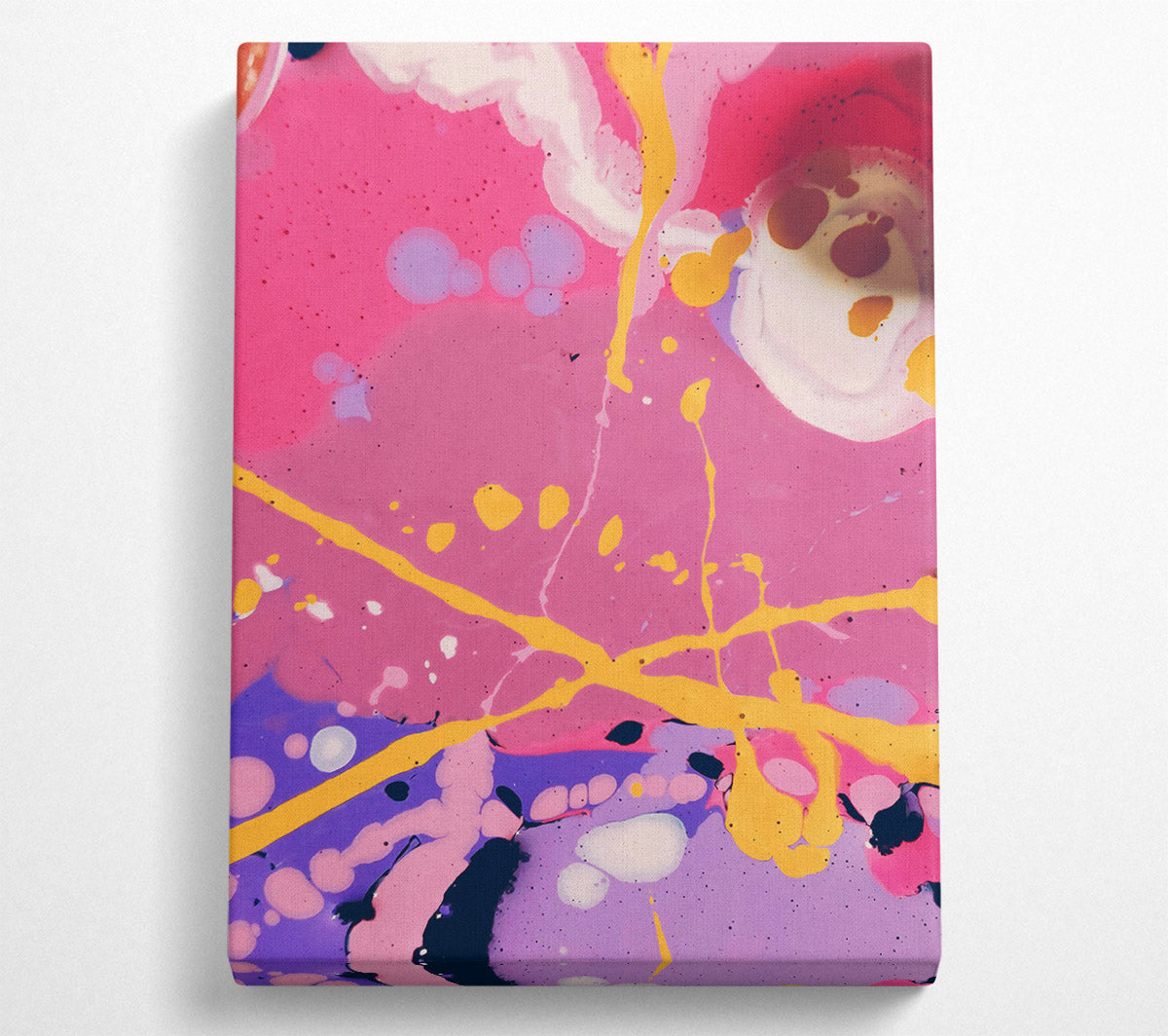 Pink And Yellow Abstract Canvas Wall Art
