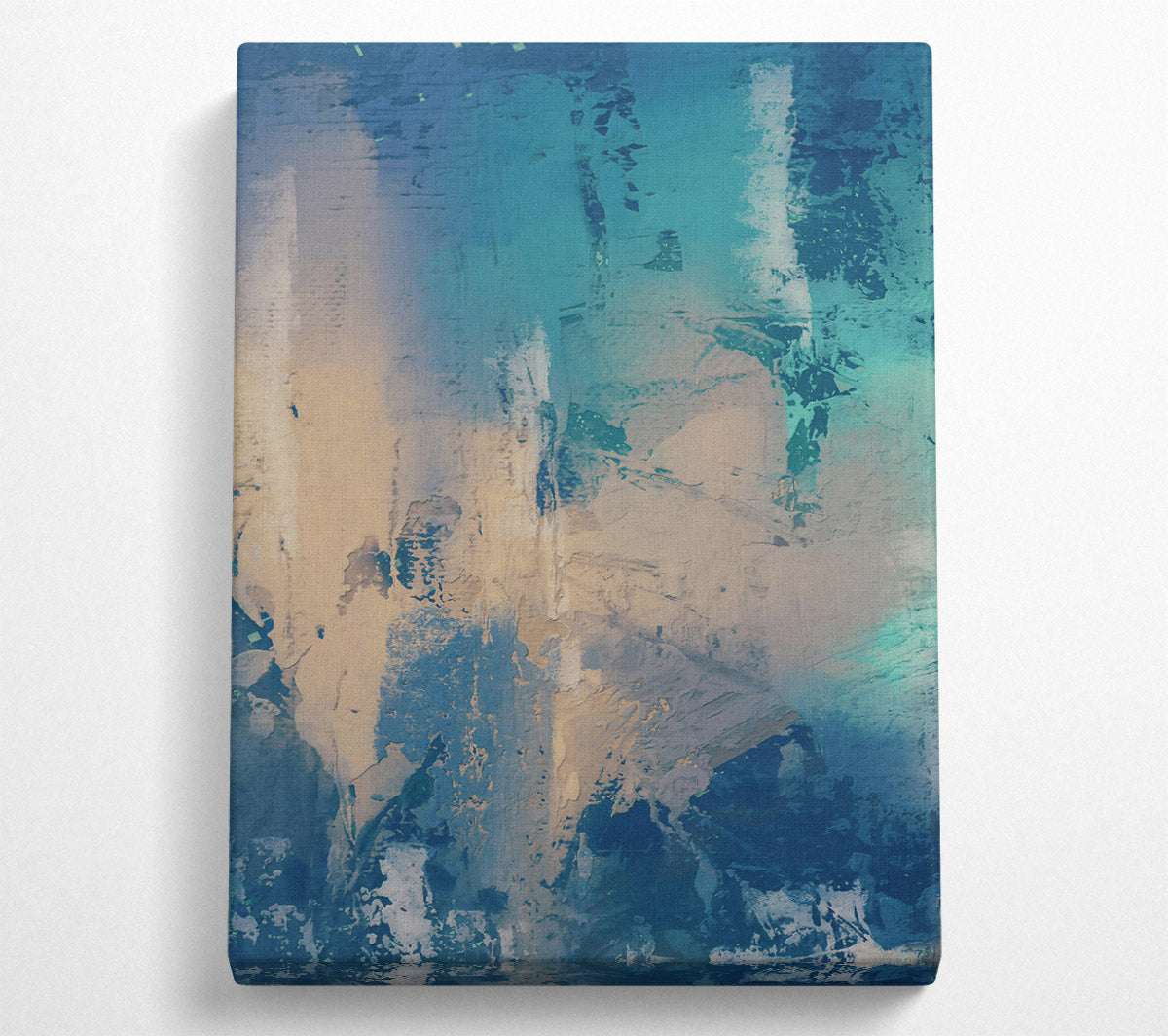 Teal Abstract Strokes Canvas Wall Art