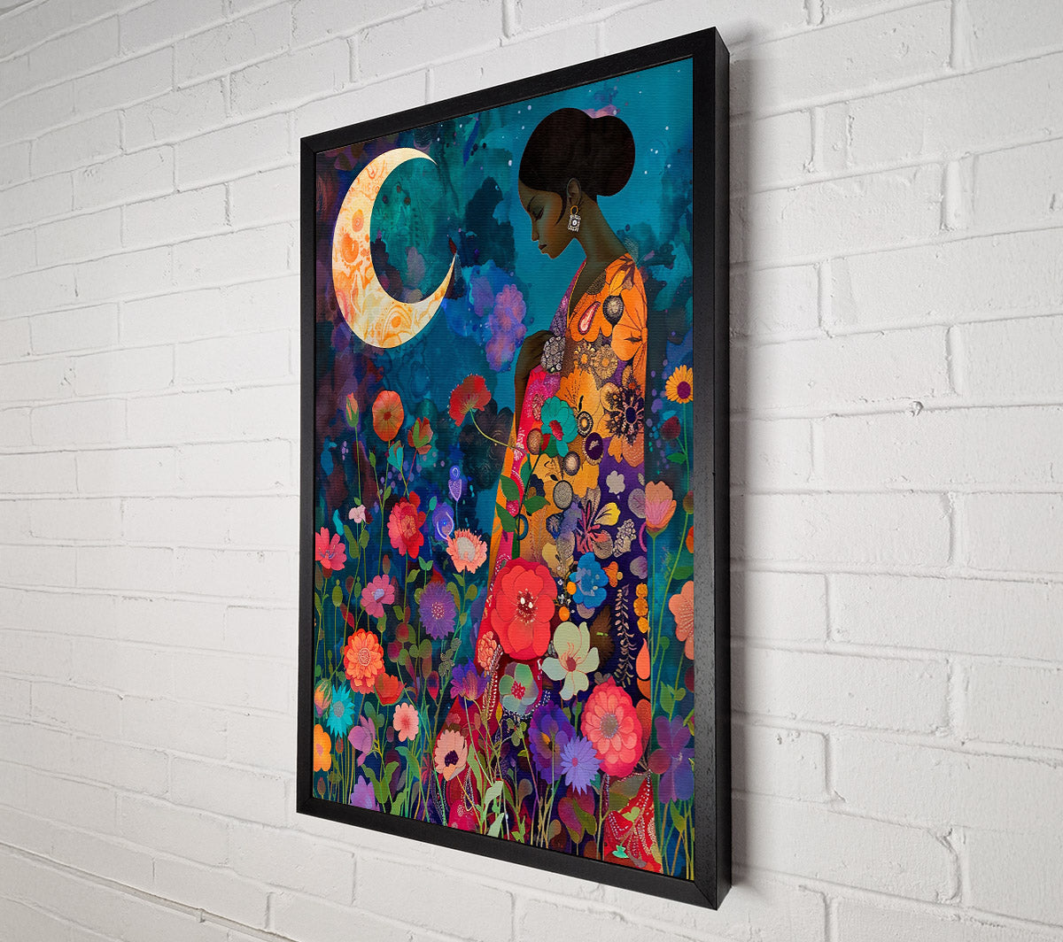 Teal Moon Garden Canvas Print