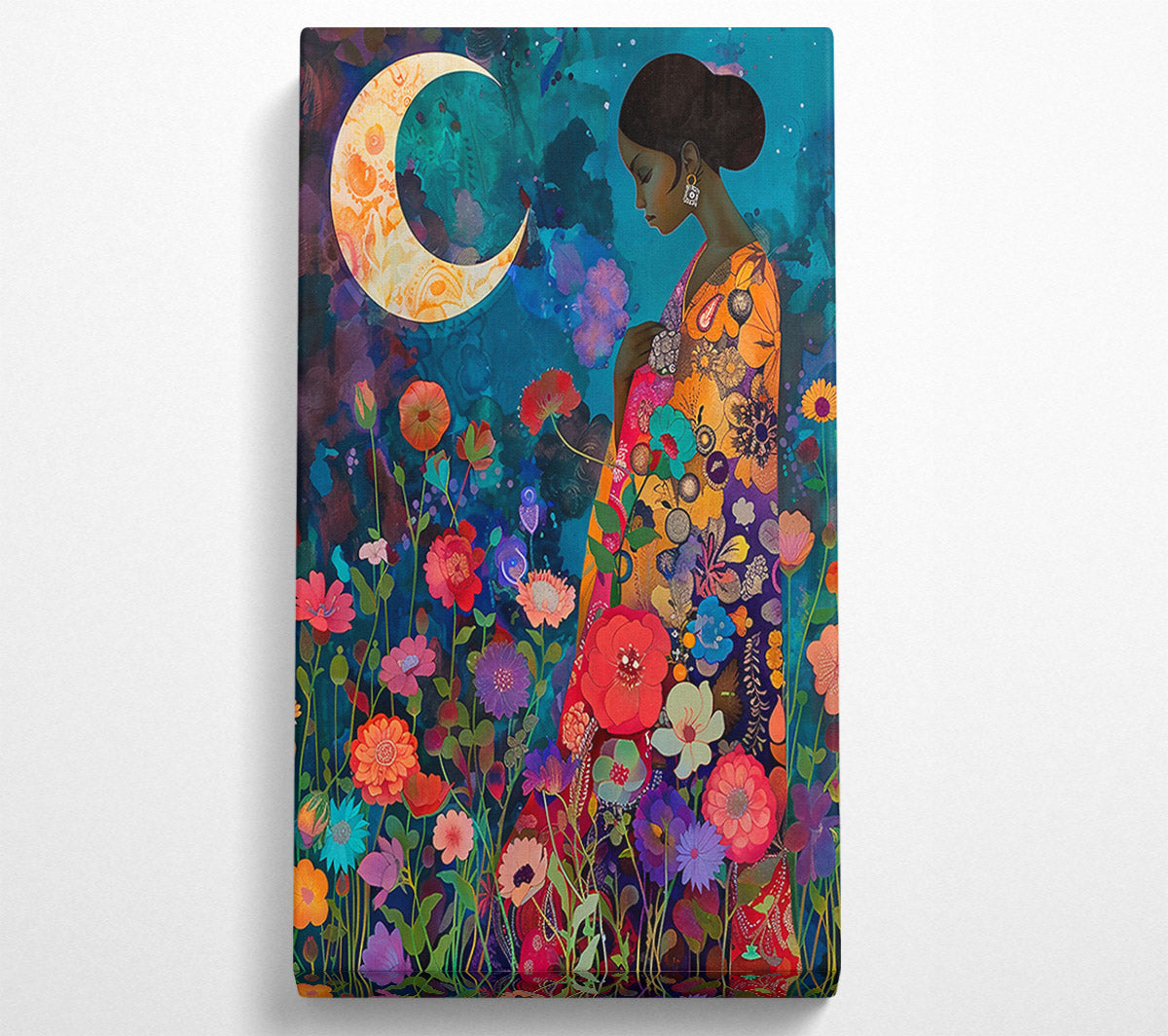 Teal Moon Garden Canvas Print