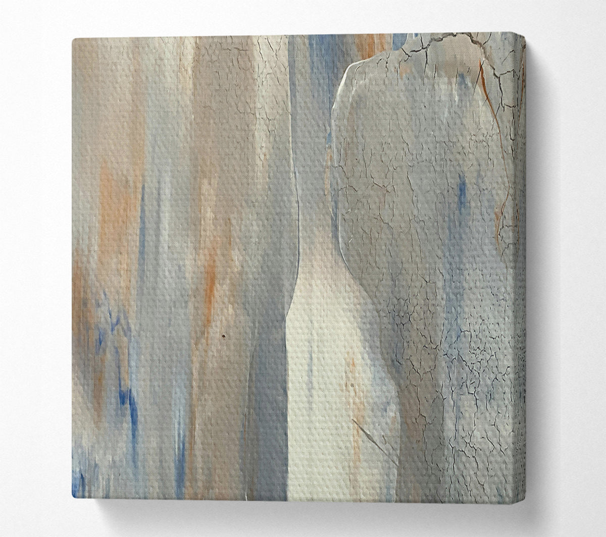 Silver Cracked Hues Canvas Wall Art