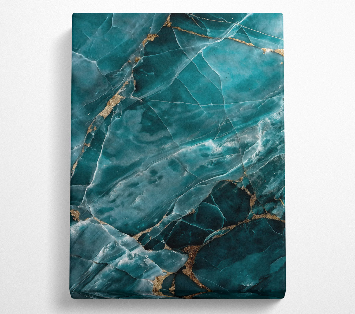 Teal Veined Marble Canvas Print