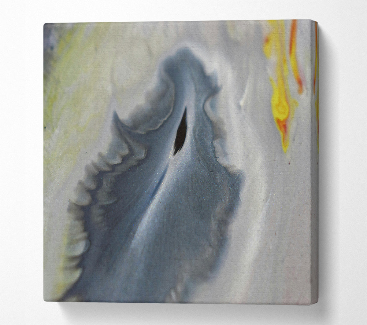 Silver Blue Swirl Canvas Wall Art