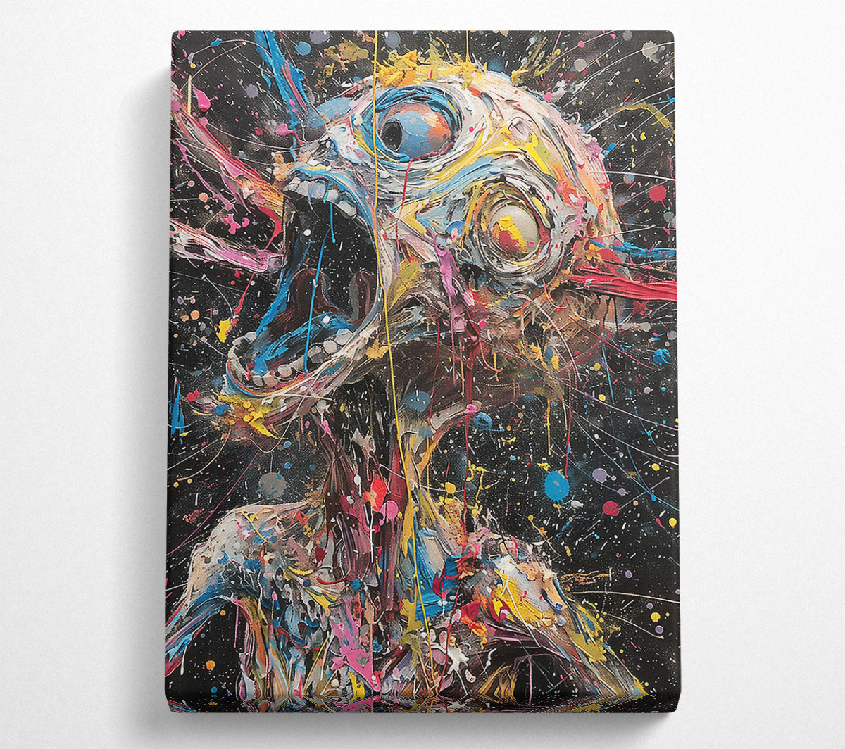 Yellow Cosmic Scream Canvas Wall Art