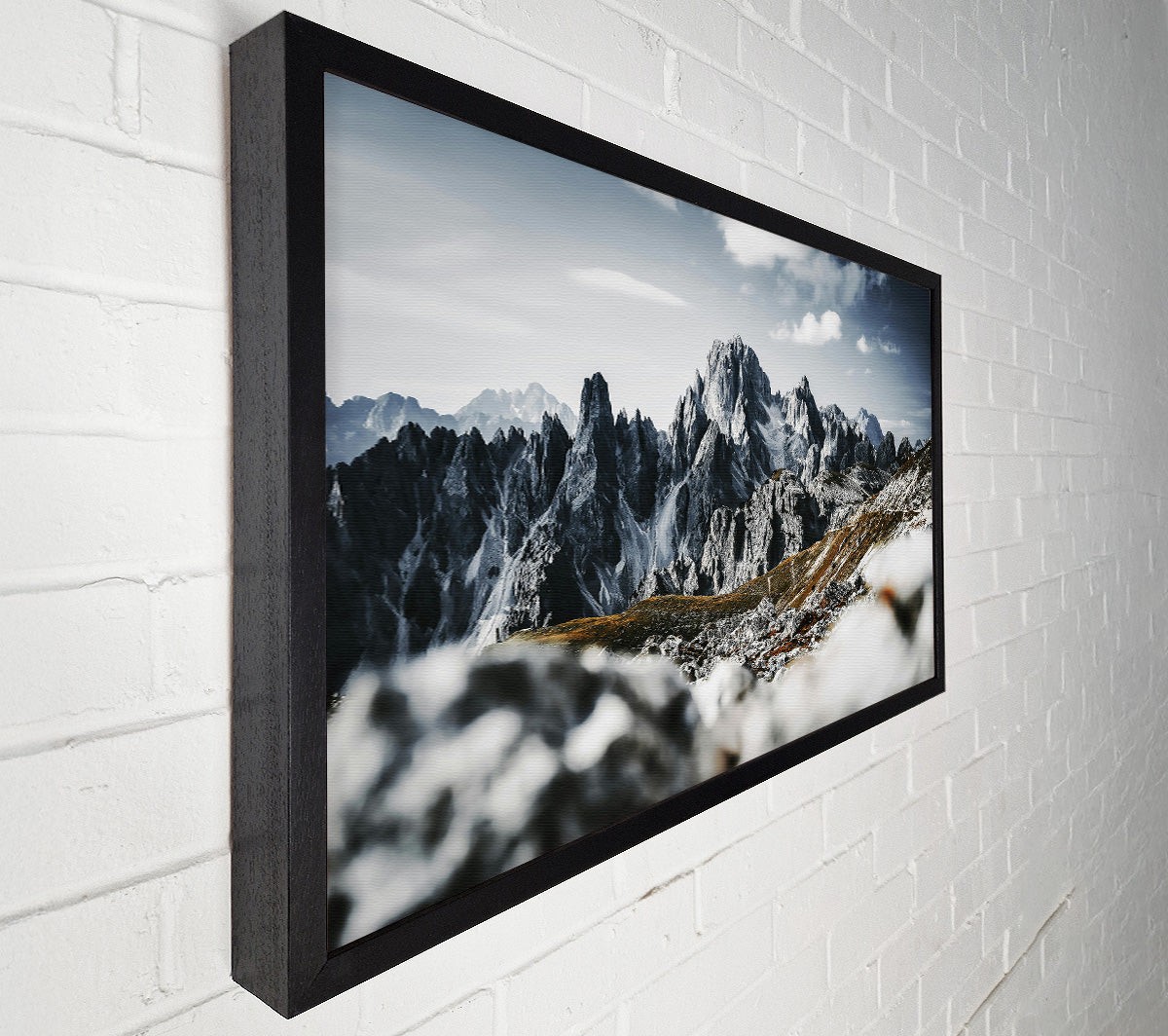 White Peaks In Winter Canvas Wall Art
