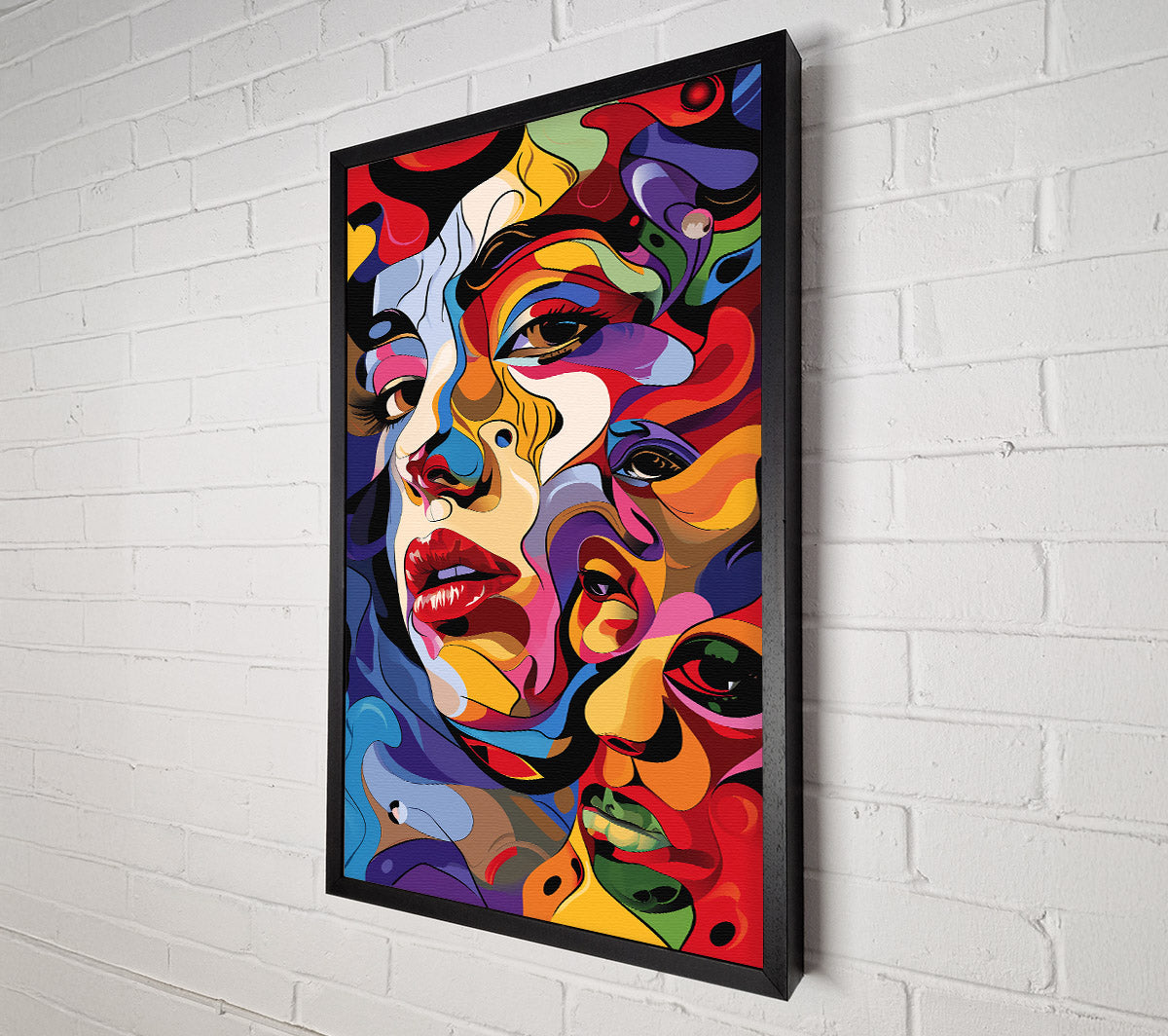 Red Abstract Faces Canvas Wall Art