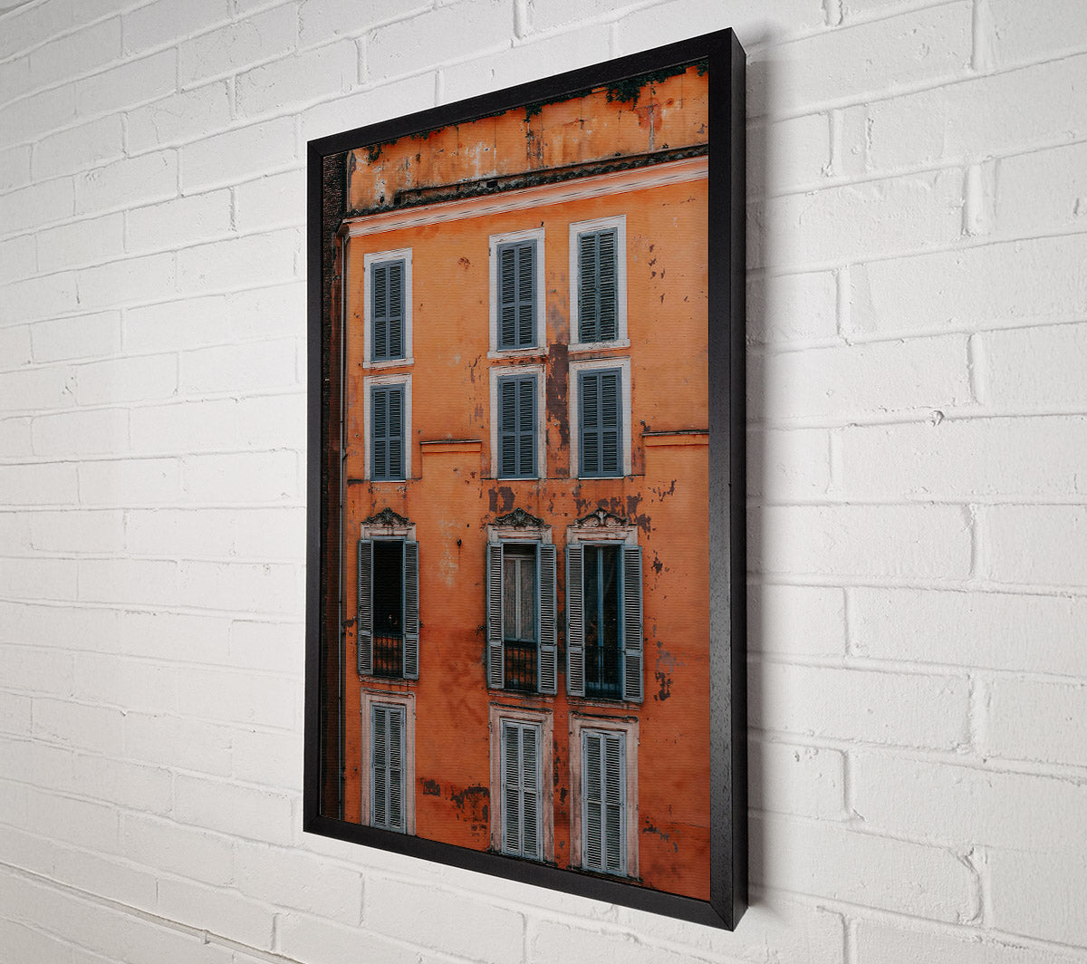 Rustic Orange Facade Canvas Wall Art