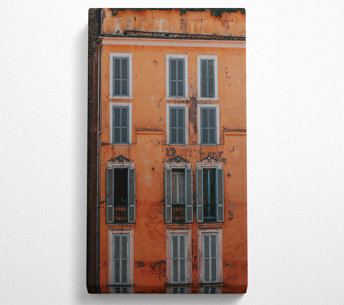 Rustic Orange Facade Canvas Wall Art