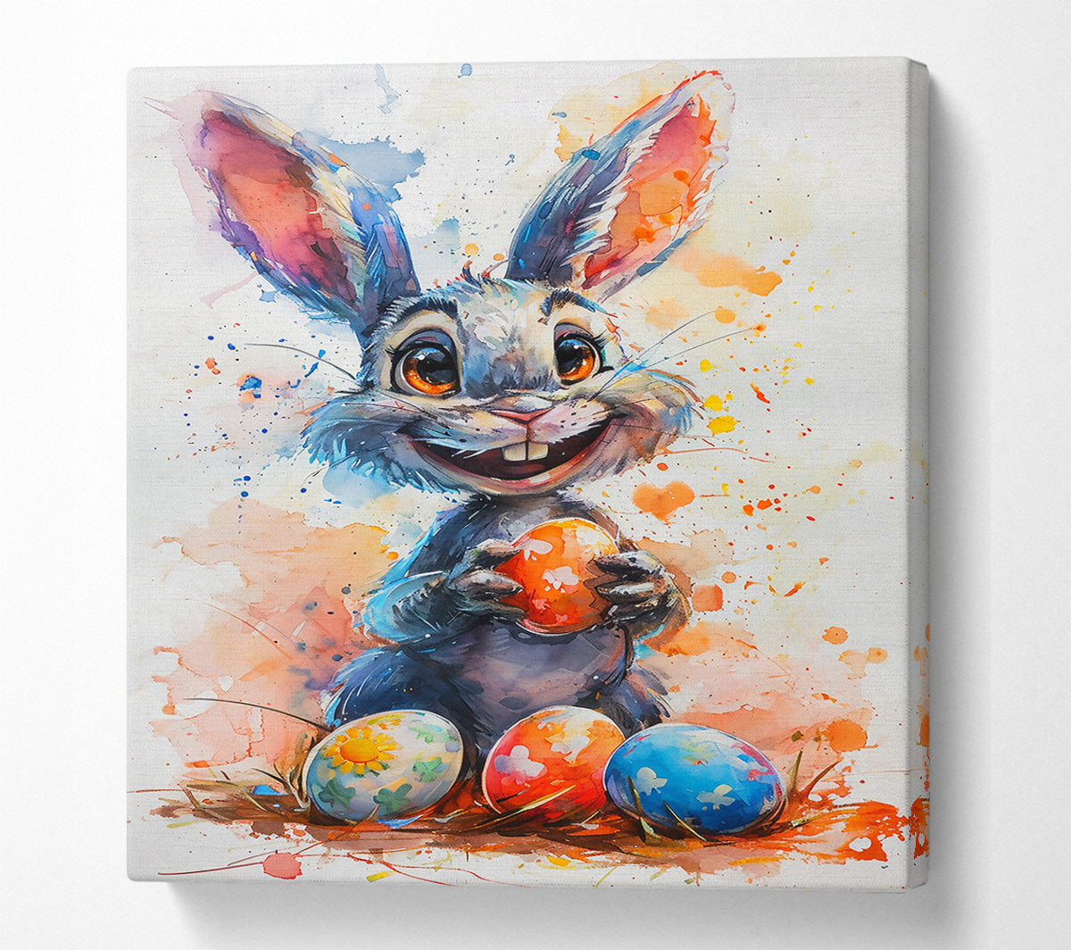 Blue Bunny'S Easter Surprise Canvas Print