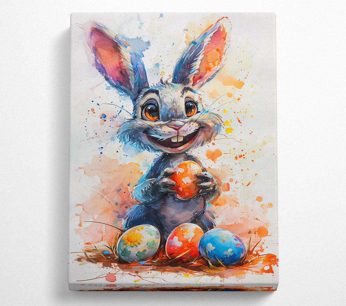 Blue Bunny'S Easter Surprise Canvas Print
