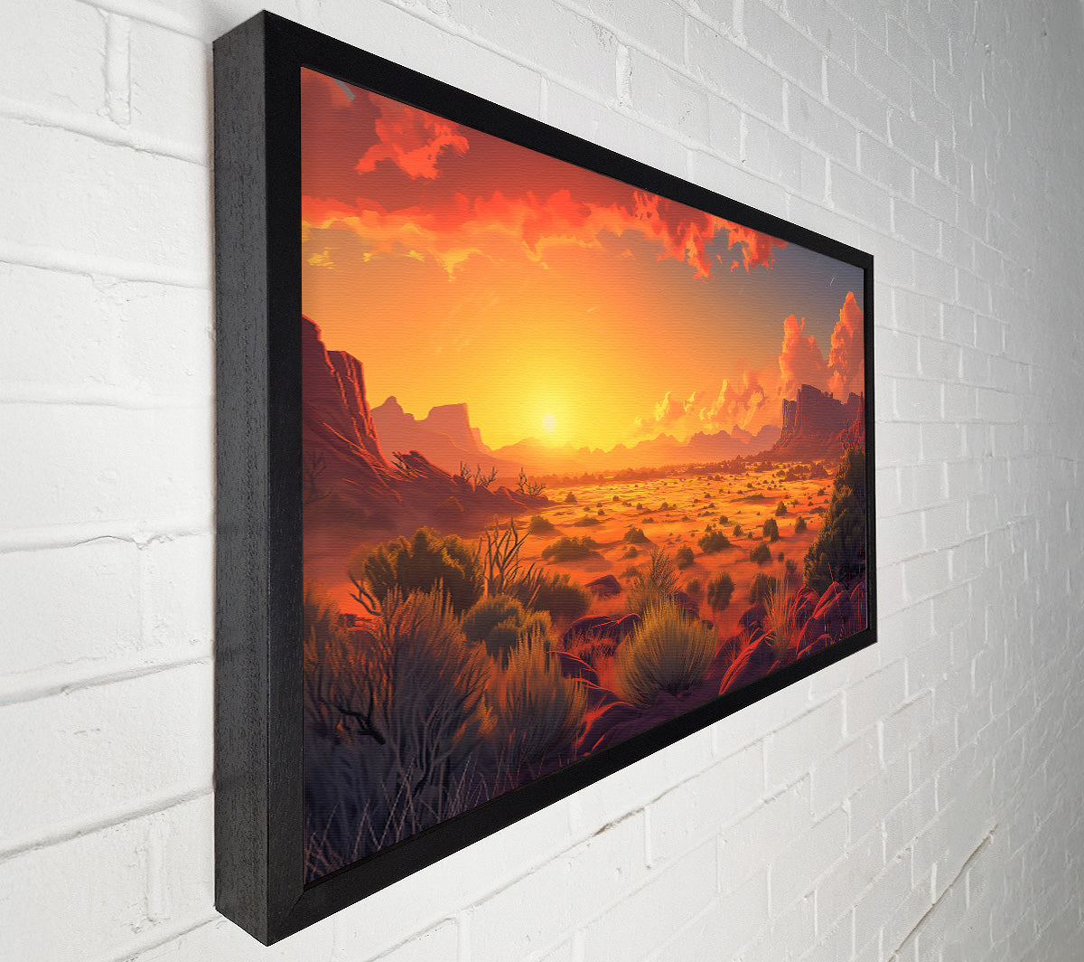 Golden Desert Sunset Canvas Print
