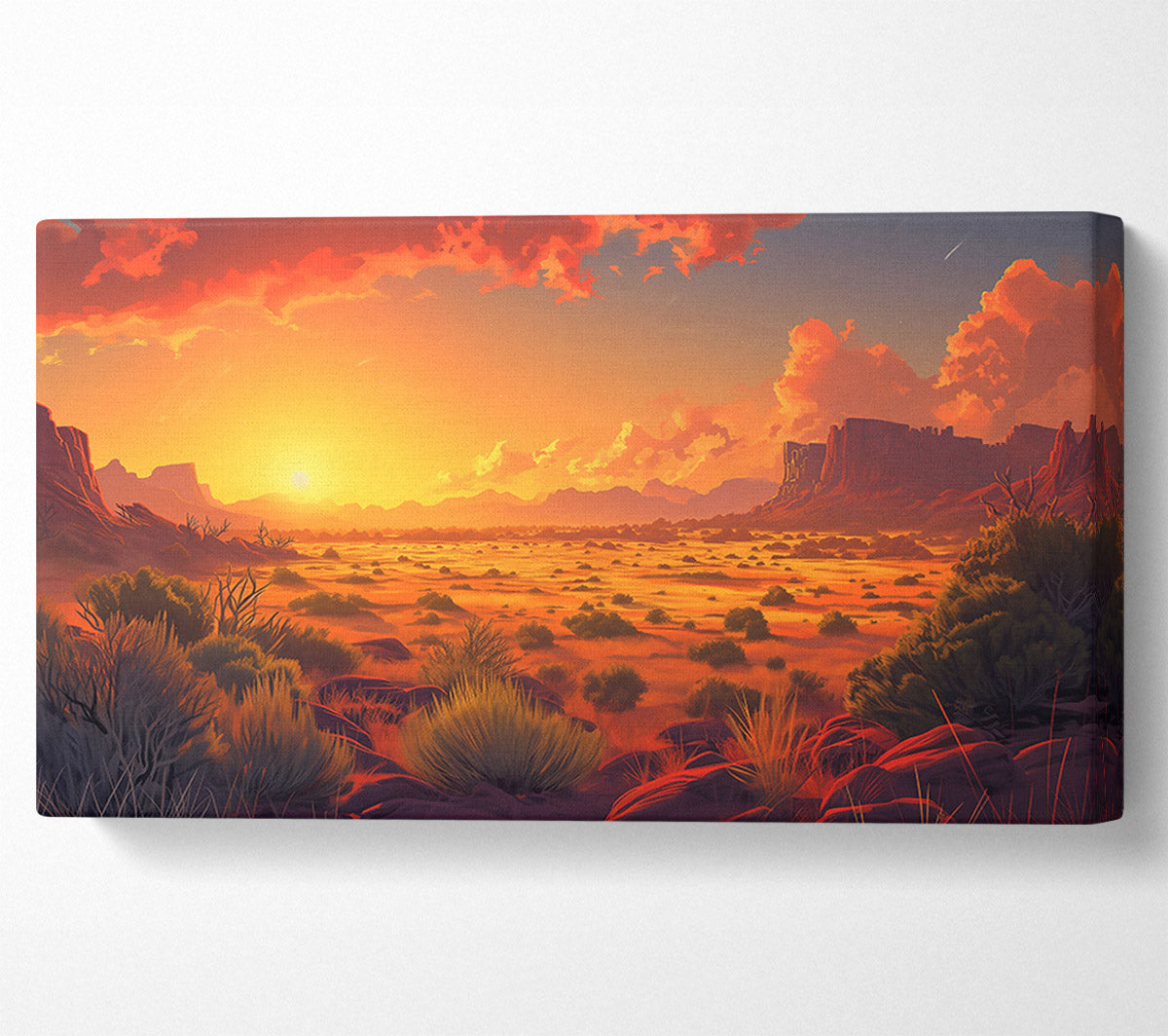 Golden Desert Sunset Canvas Print