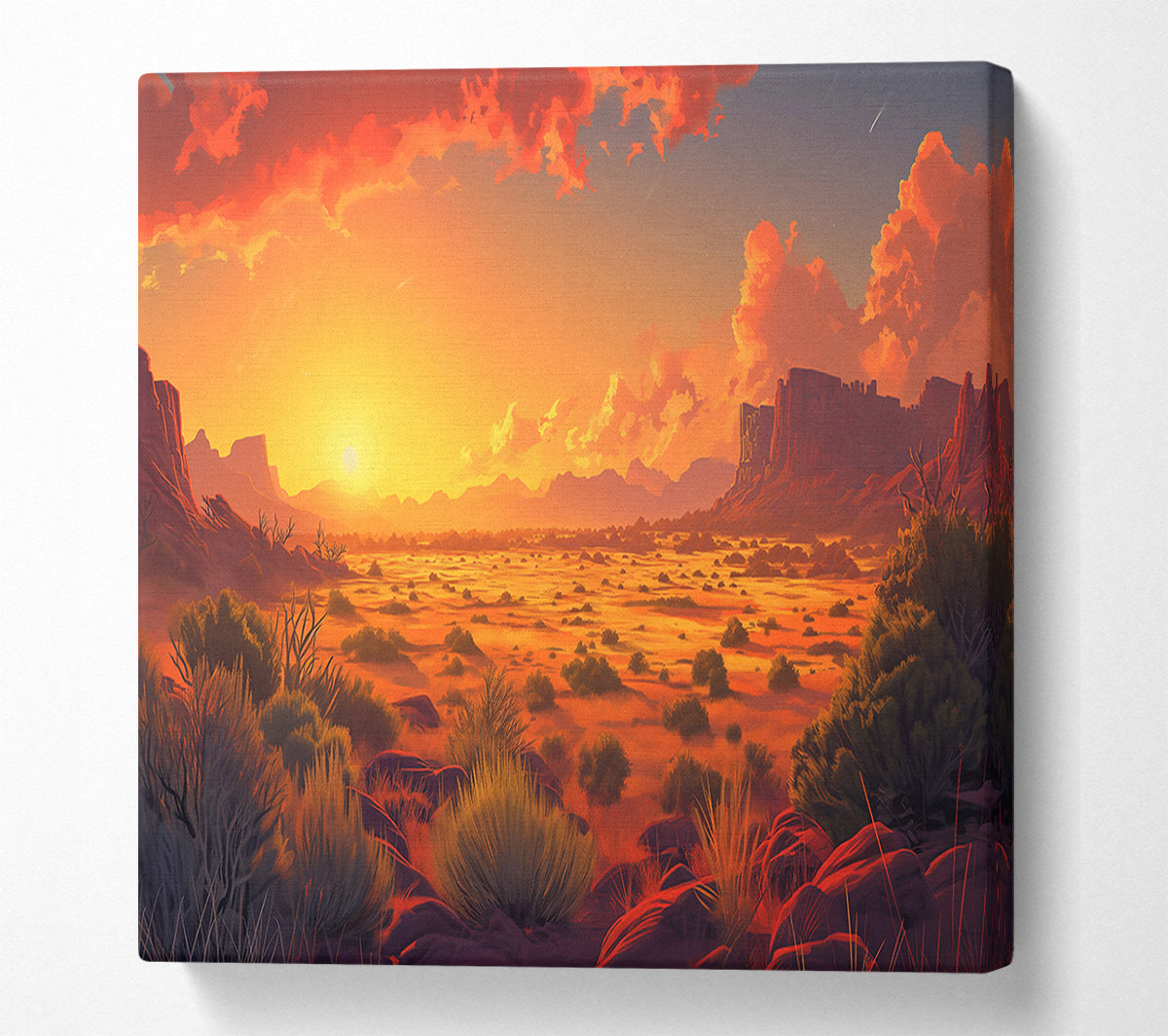Golden Desert Sunset Canvas Print