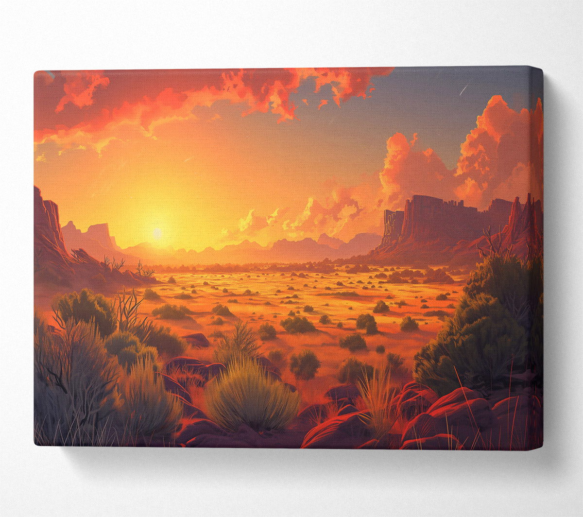 Golden Desert Sunset Canvas Print