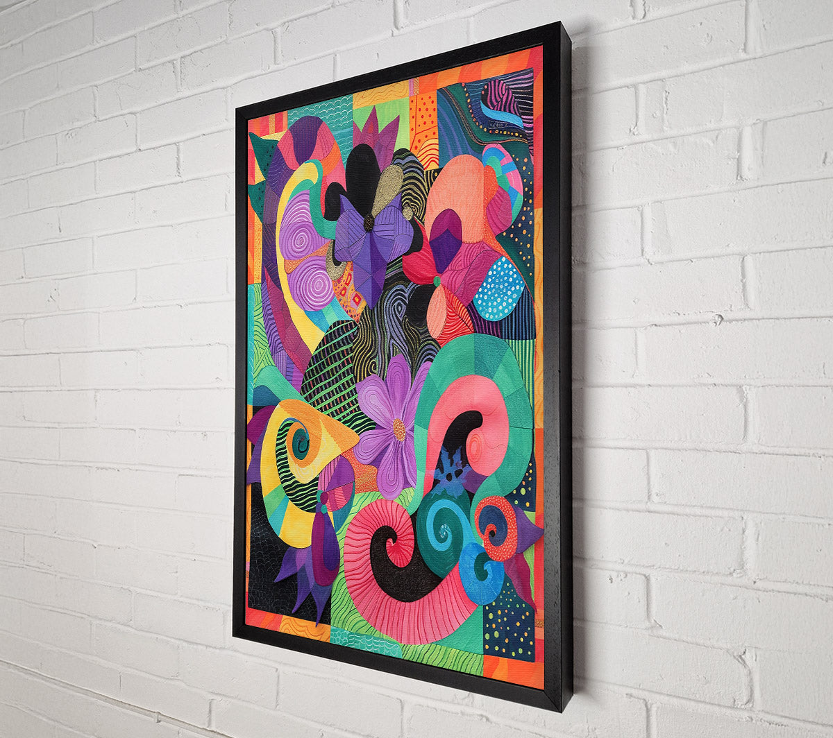 Pink Swirls And Blooms Canvas Wall Art