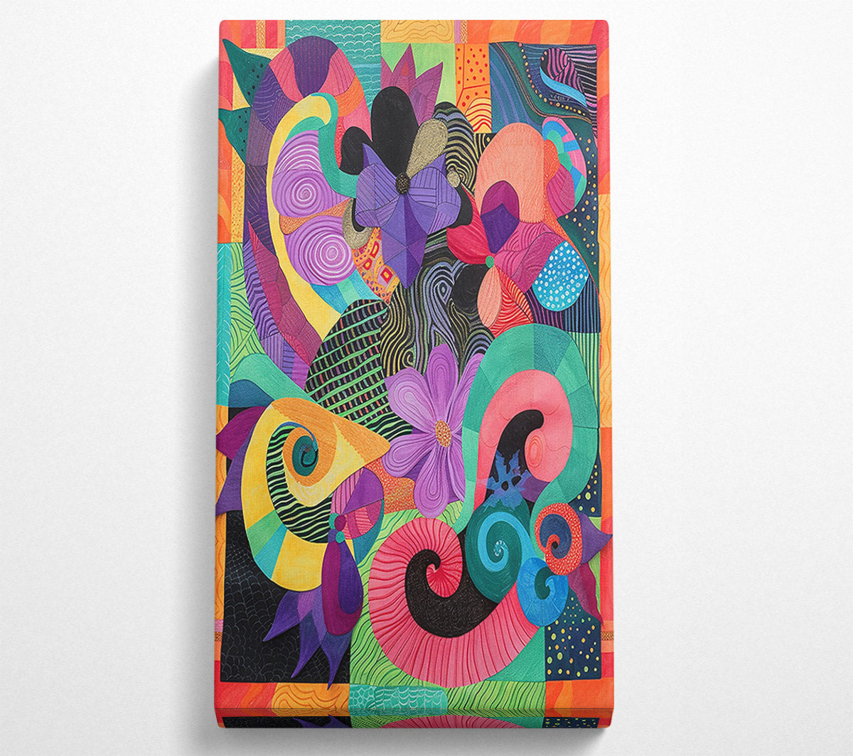 Pink Swirls And Blooms Canvas Wall Art