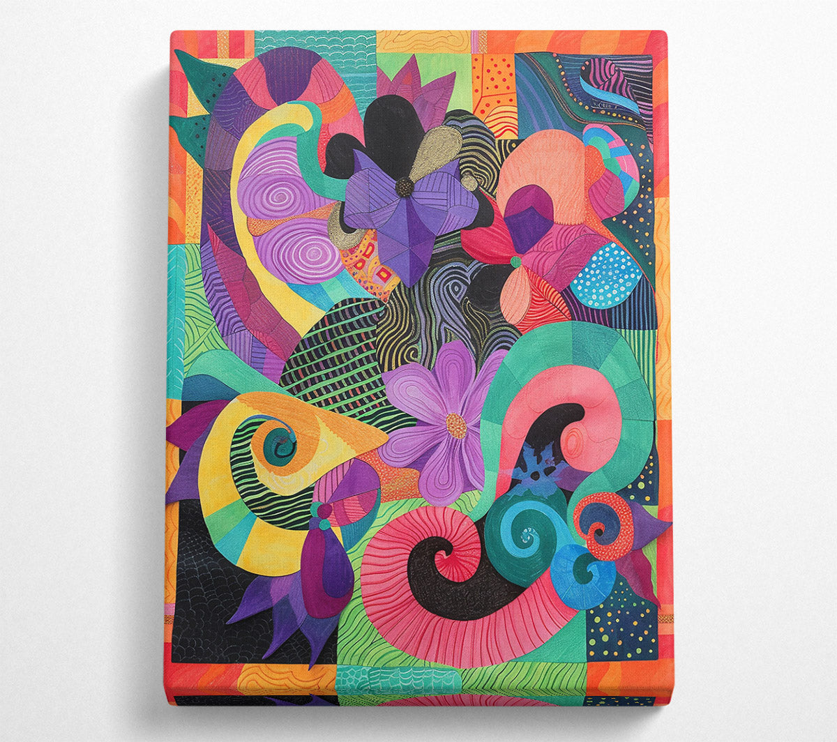 Pink Swirls And Blooms Canvas Wall Art