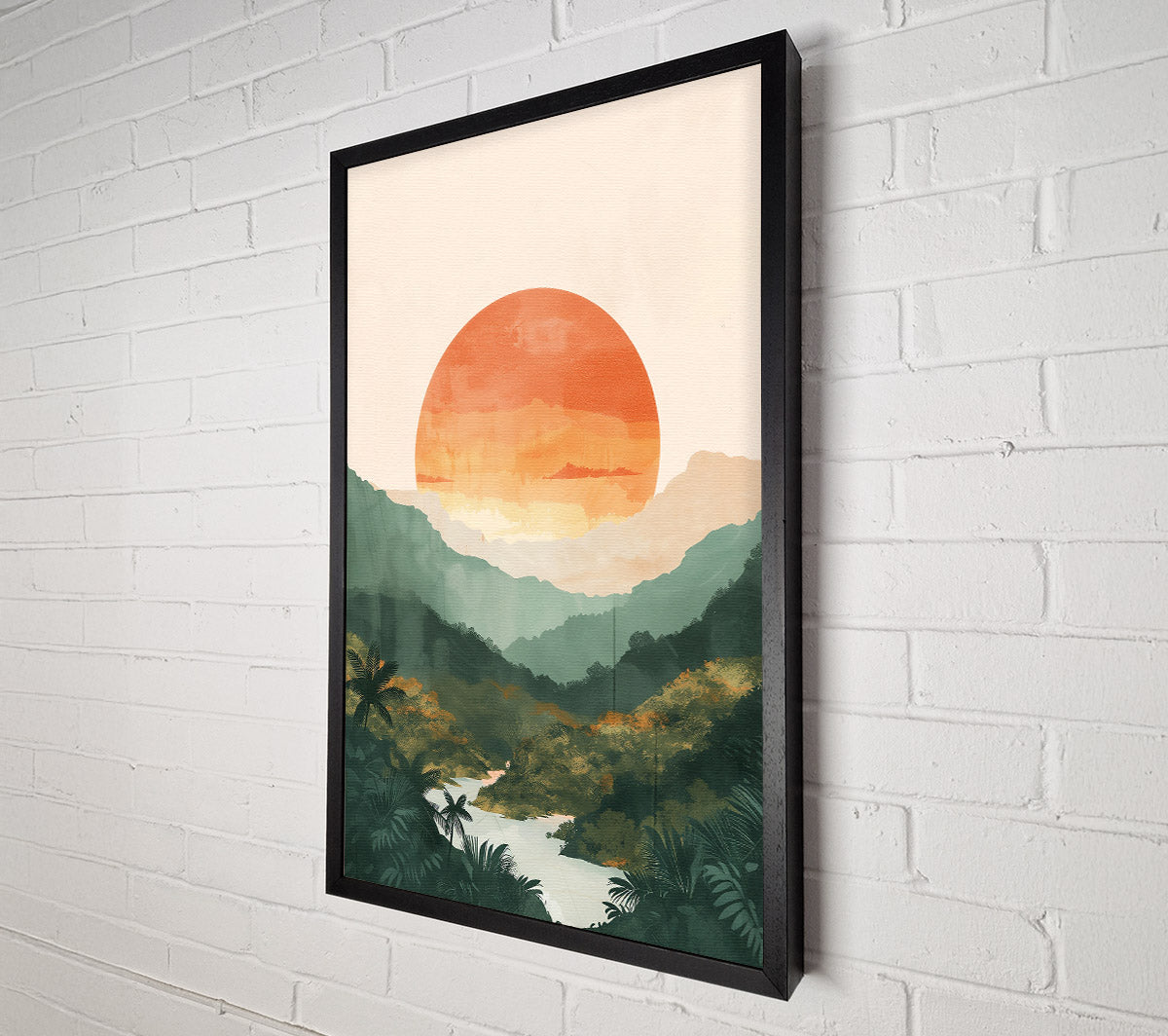 Sunset Over Green Hills Canvas Wall Art