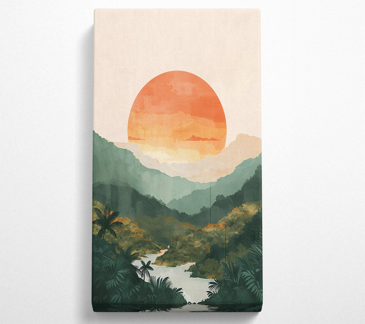 Sunset Over Green Hills Canvas Wall Art