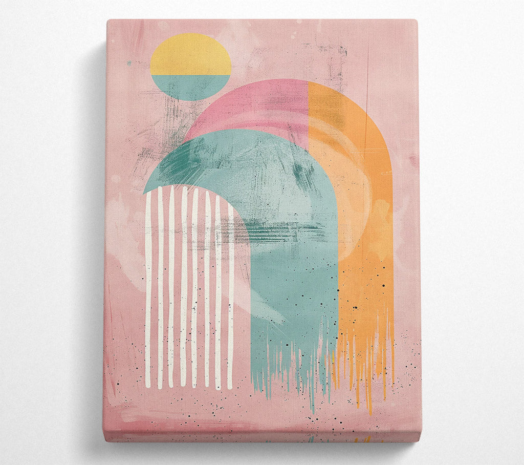 Pink Abstract Arches Canvas Wall Art