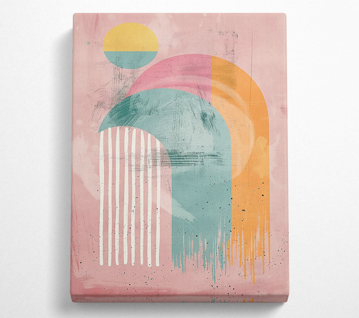Pink Abstract Arches Canvas Wall Art