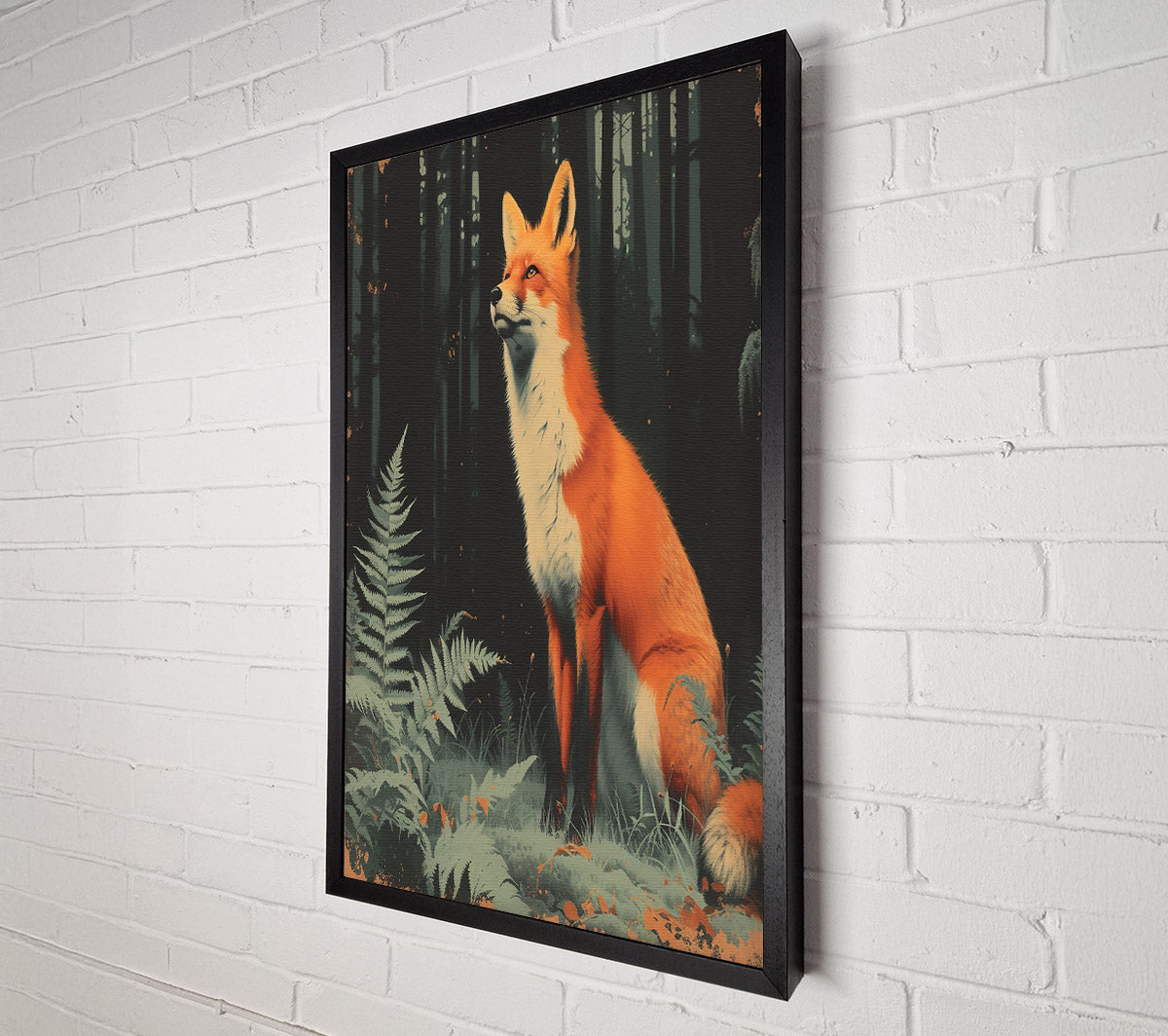 The Orange Forest Fox Canvas Wall Art