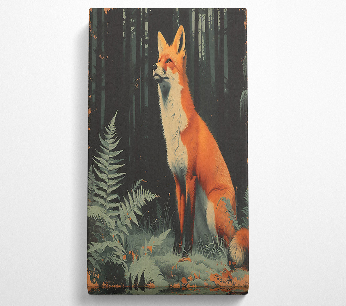 The Orange Forest Fox Canvas Wall Art