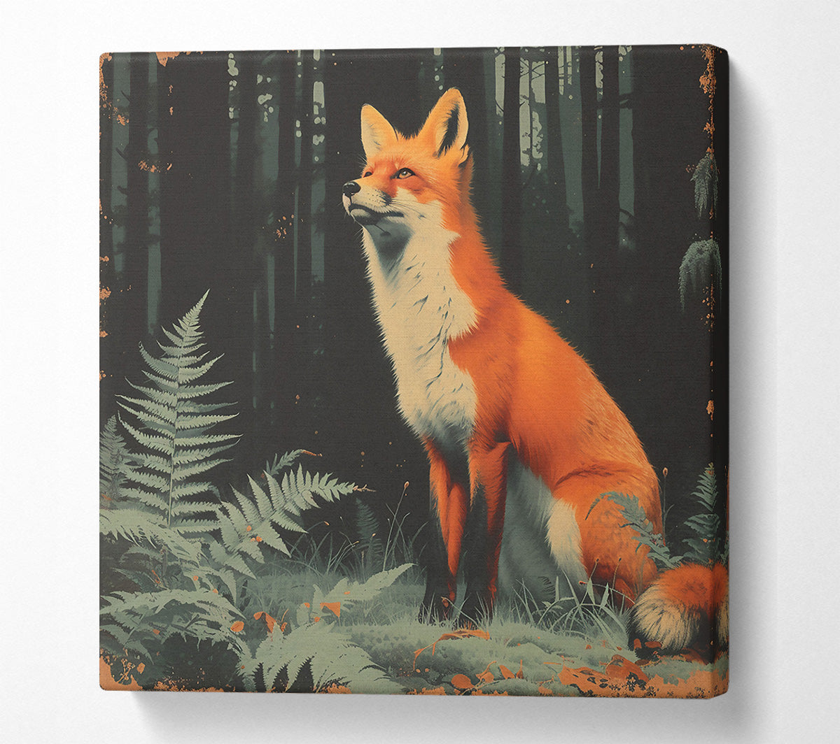 The Orange Forest Fox Canvas Wall Art