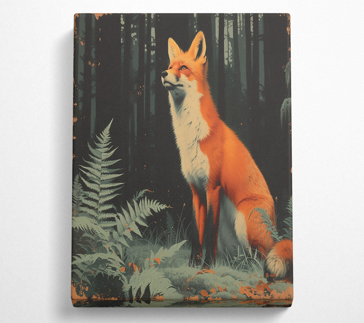 The Orange Forest Fox Canvas Wall Art