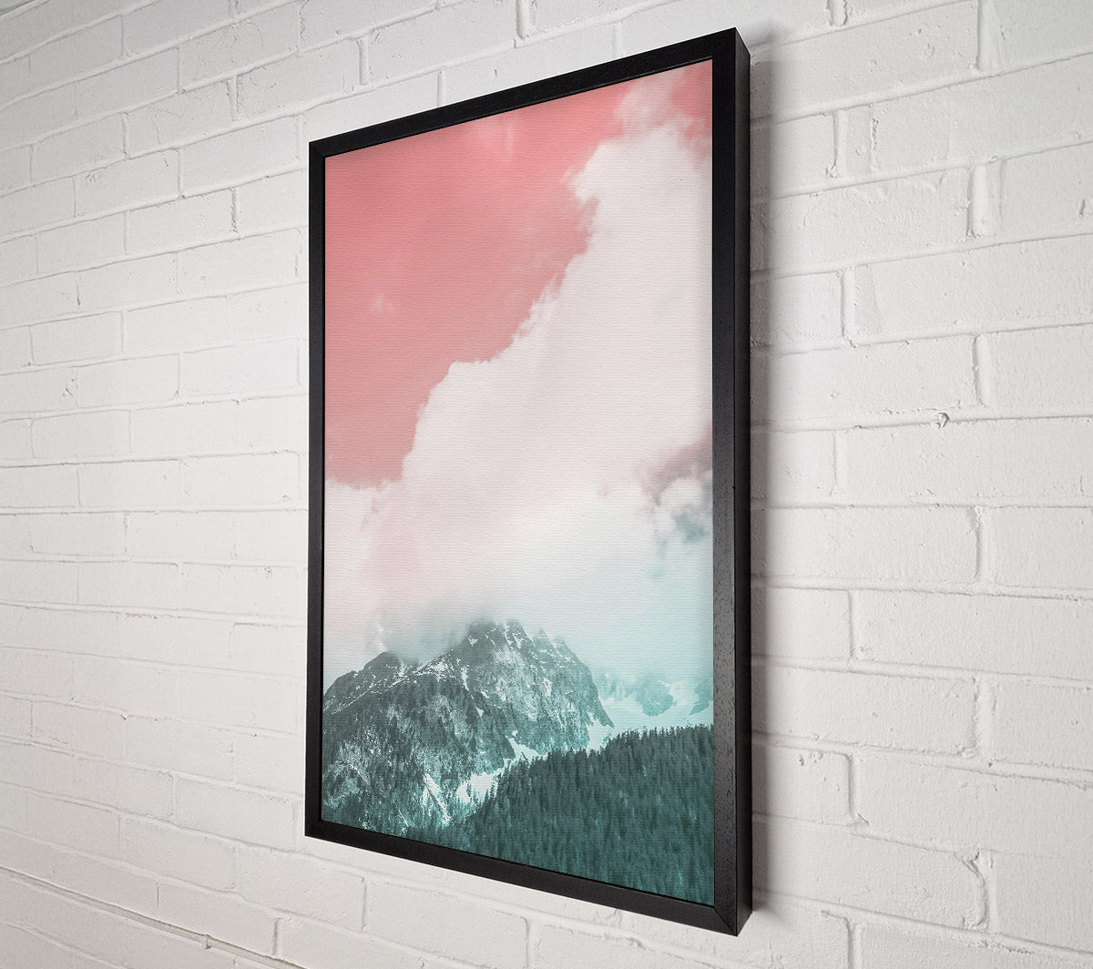 Pink Sky Mountain Escape Canvas Wall Art