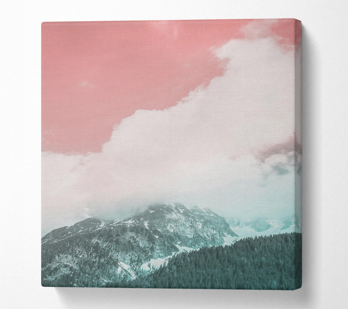 Pink Sky Mountain Escape Canvas Wall Art