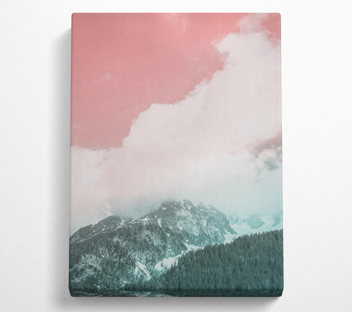 Pink Sky Mountain Escape Canvas Wall Art