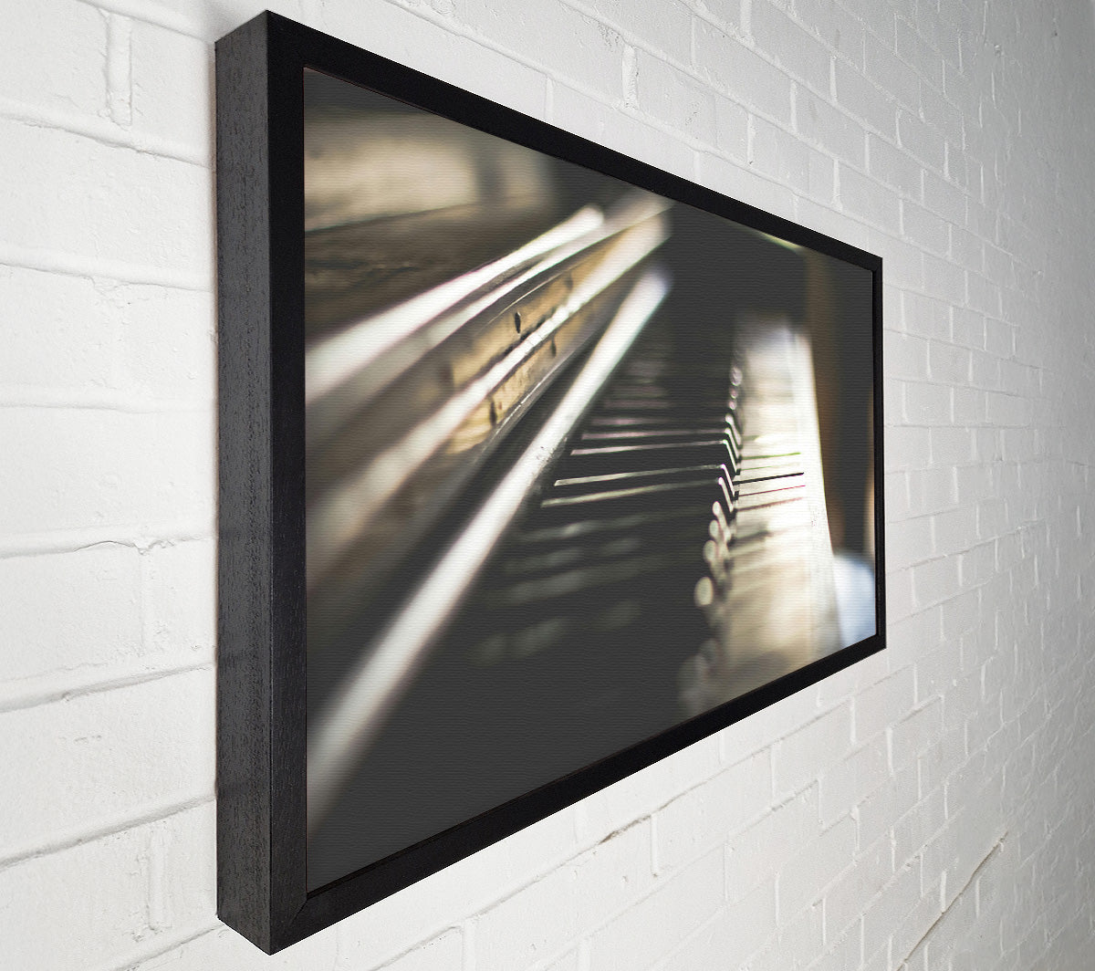 White Keys In Shadow Canvas Wall Art