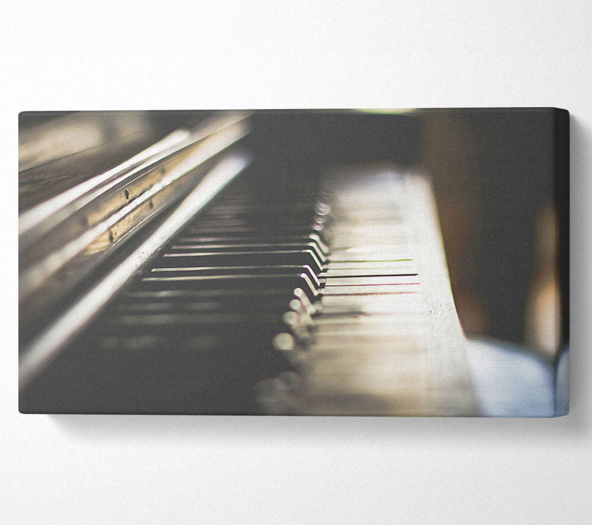 White Keys In Shadow Canvas Wall Art