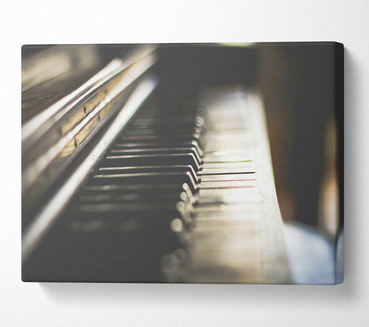 White Keys In Shadow Canvas Wall Art