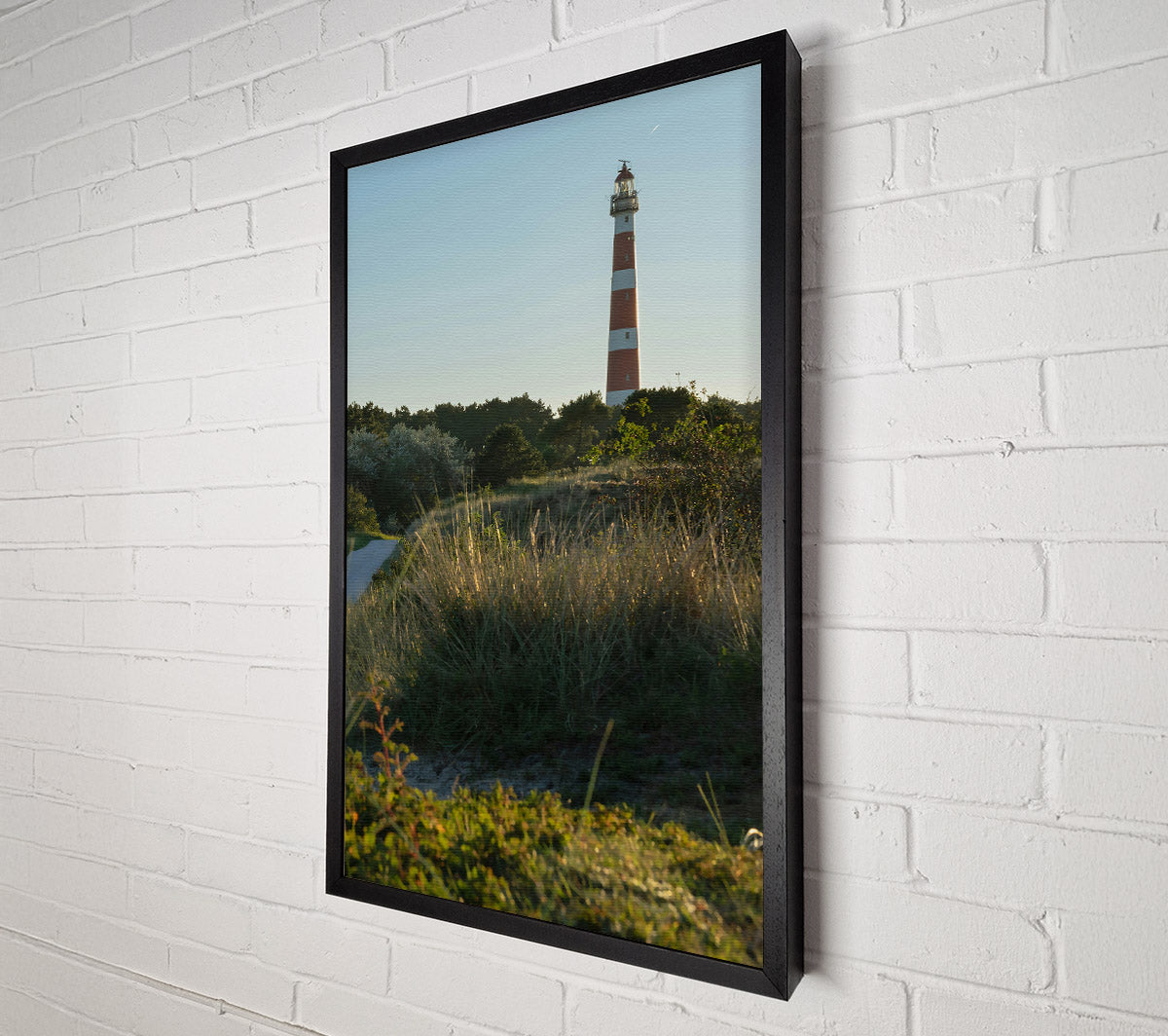Red And White Beacon Canvas Wall Art