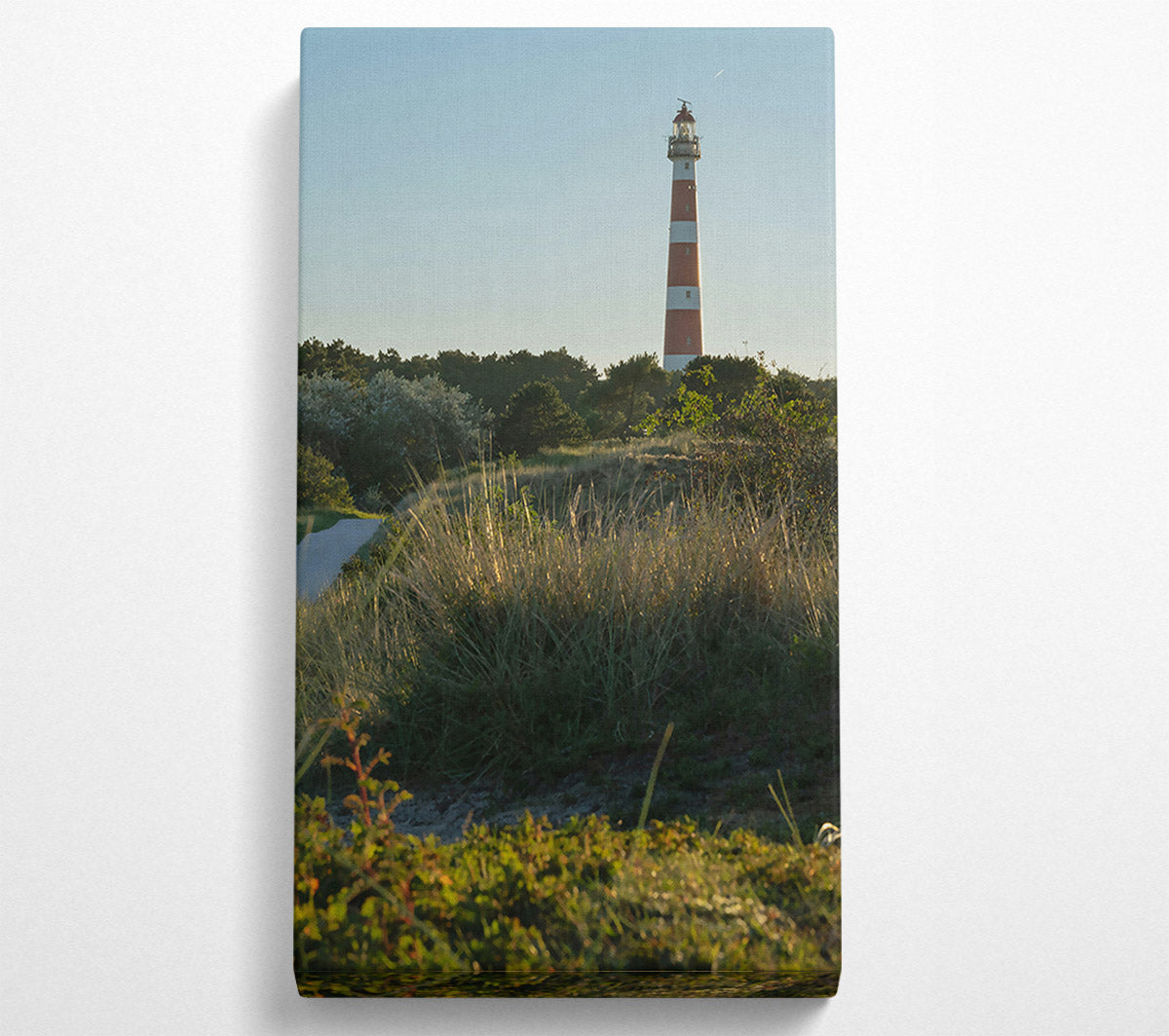 Red And White Beacon Canvas Wall Art