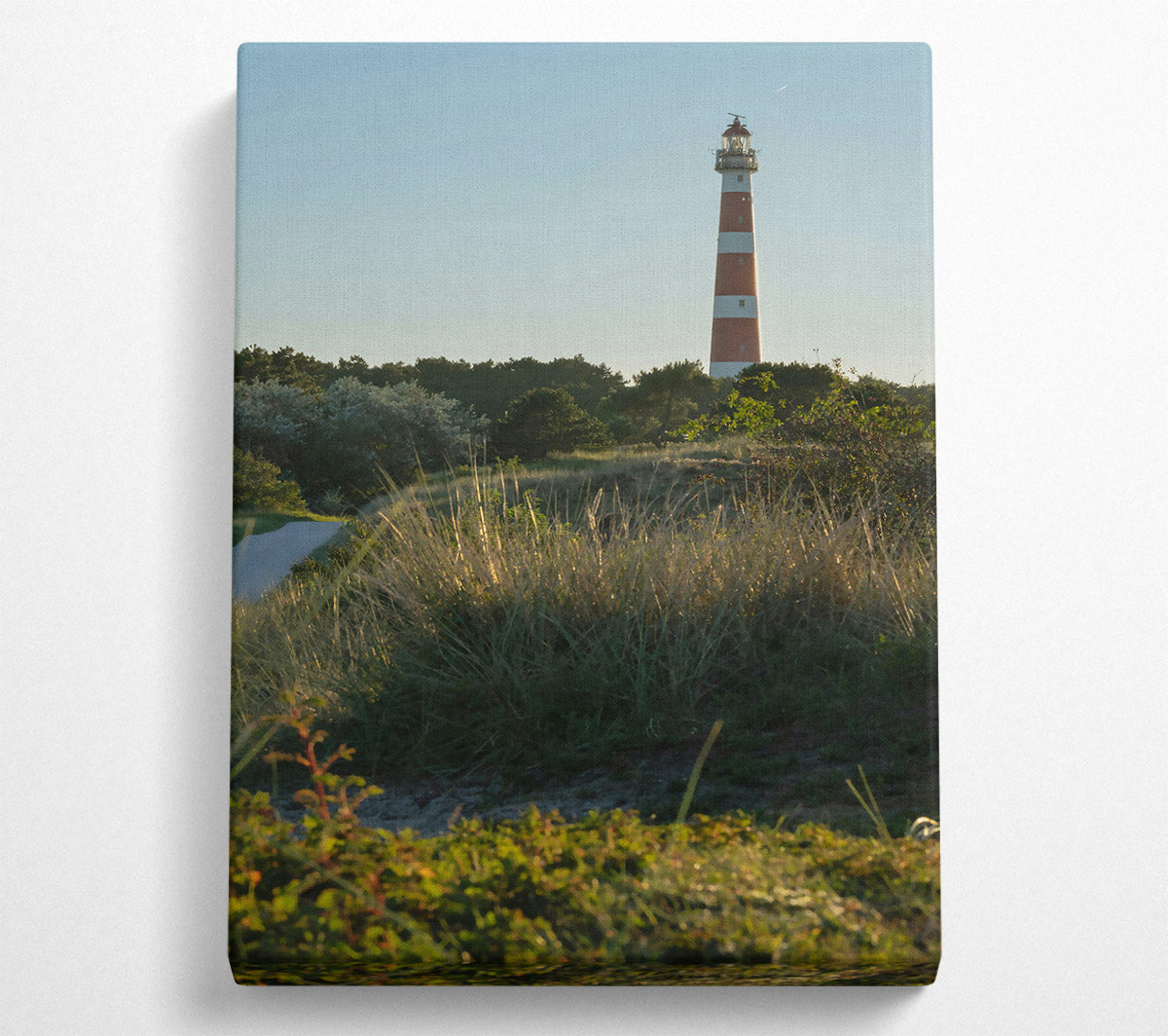 Red And White Beacon Canvas Wall Art