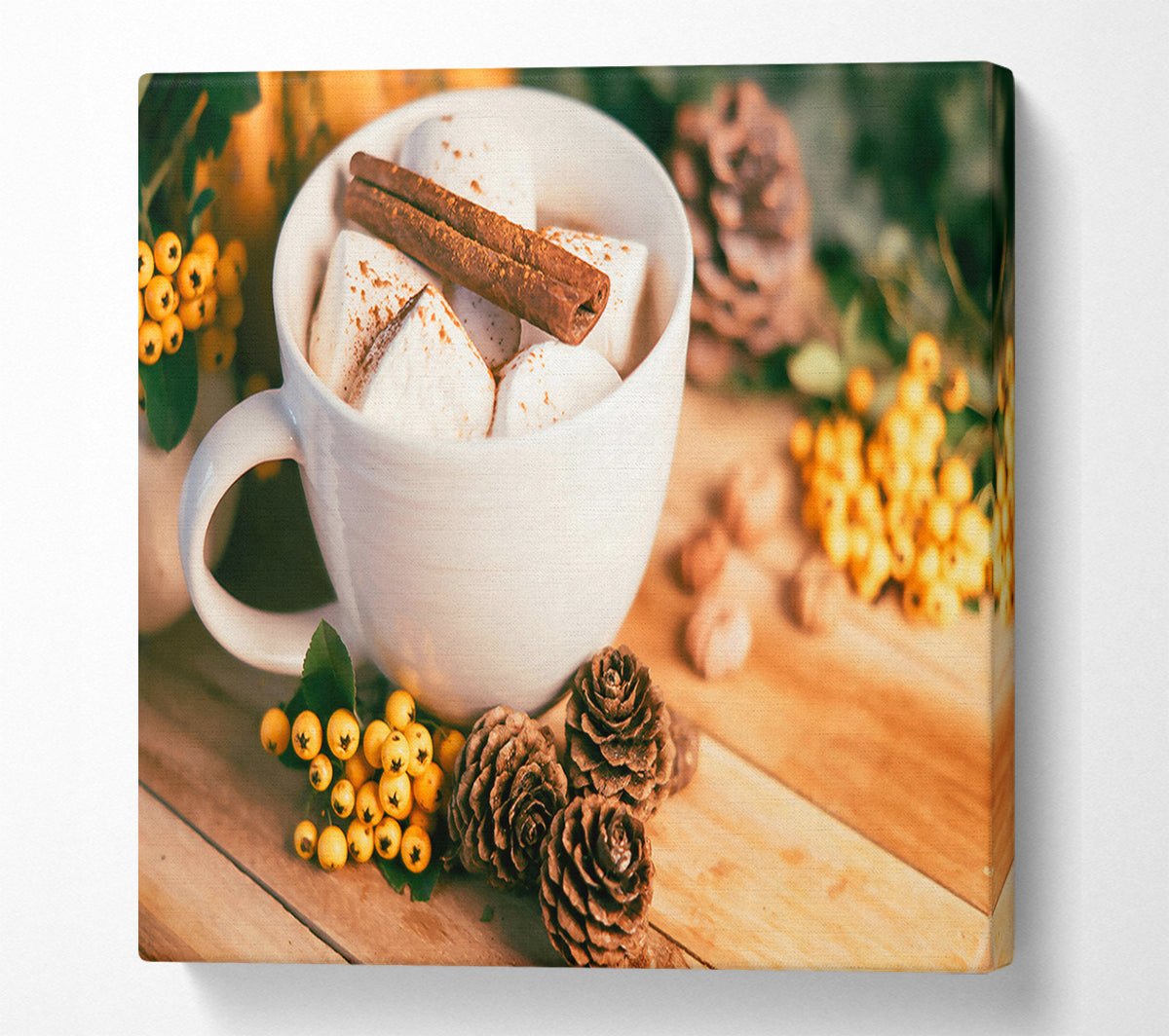 Warm White Cocoa Canvas Wall Art