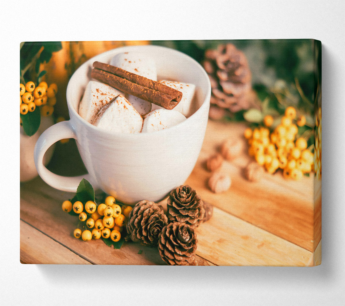 Warm White Cocoa Canvas Wall Art