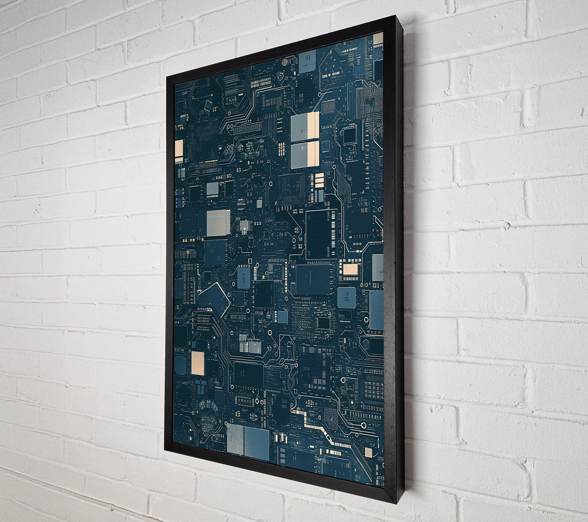 Teal Circuitry Dreams Canvas Wall Art