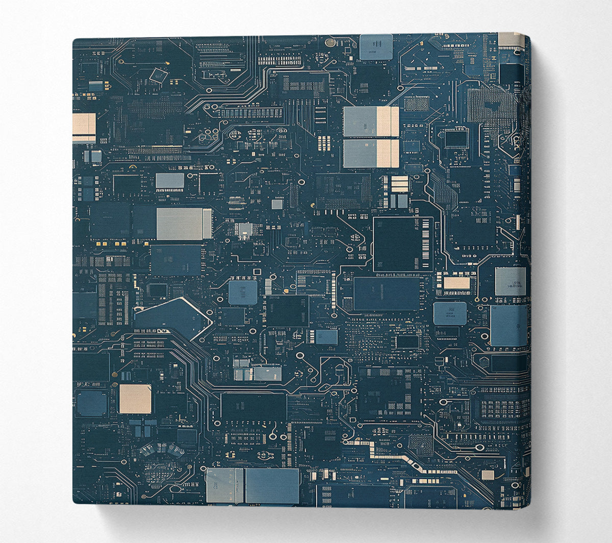 Teal Circuitry Dreams Canvas Wall Art
