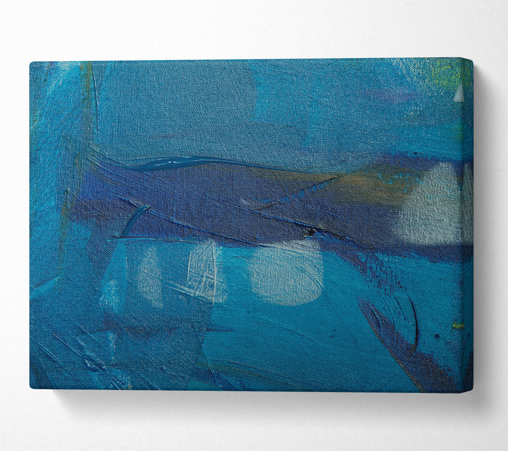 Teal Abstract Strokes Canvas Wall Art