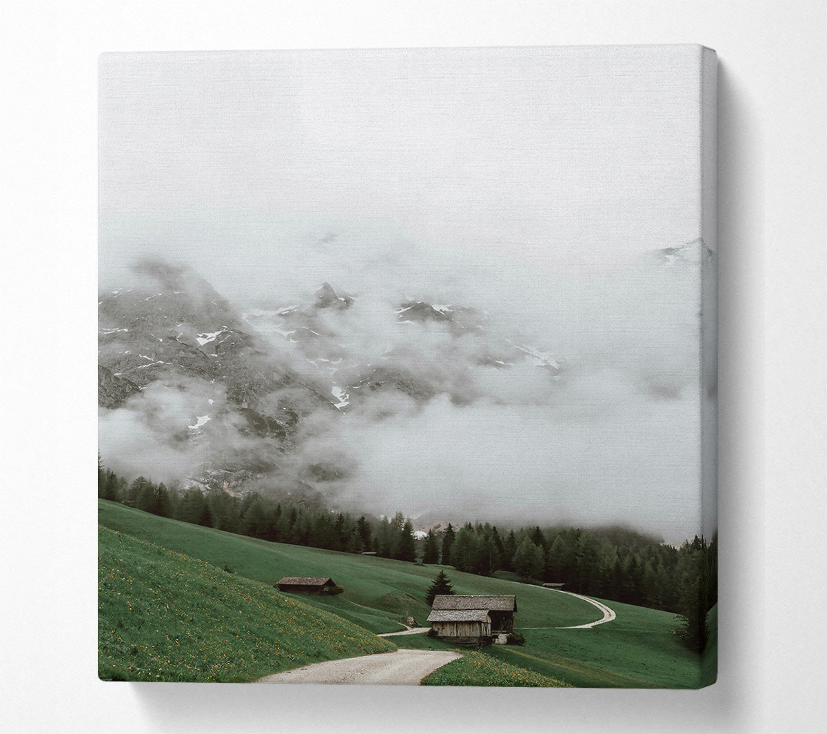 Green Valley Fog Canvas Wall Art